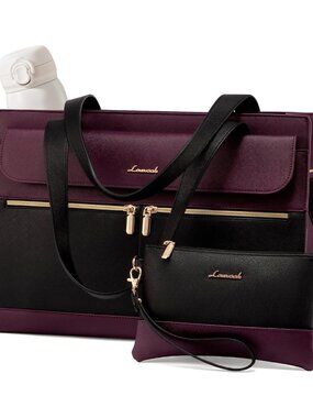 Laptop Bag for Women 15.6 Inch Tote Work Professional Leather Computer Briefcase